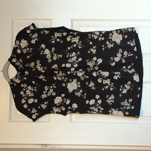 Black floral blouse